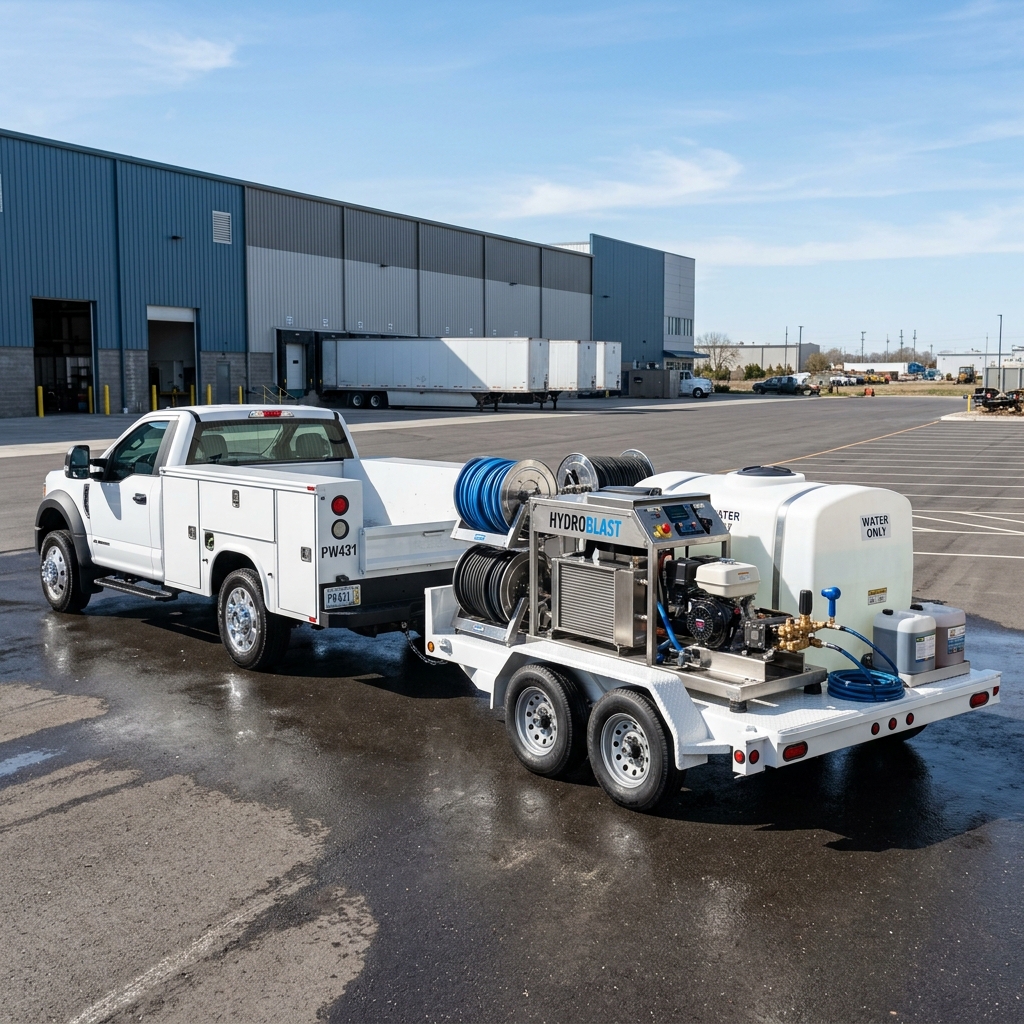 Commercial fleet pressure washing